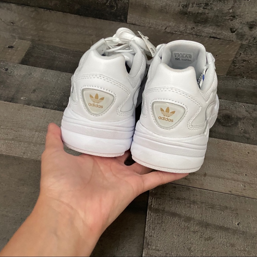 NWT Adidas Falcon White and Metallic Gold Accents - Picture 6 of 8